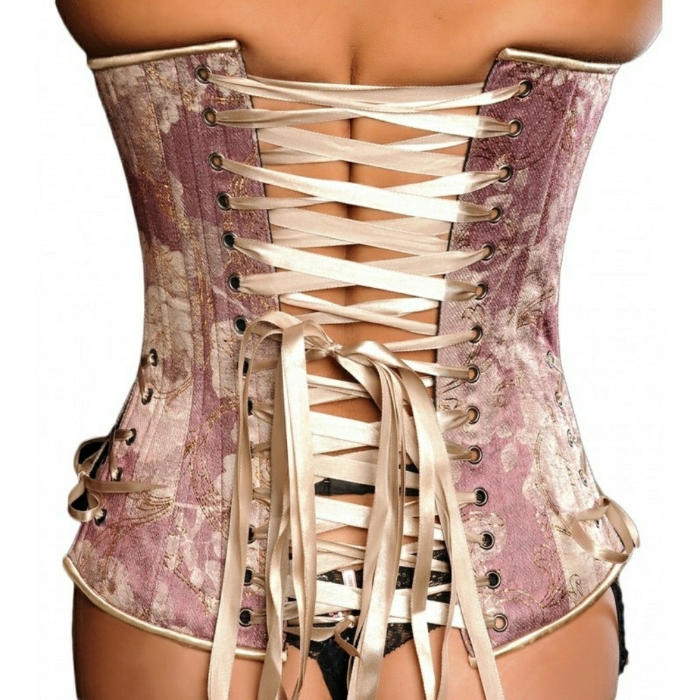 Mauve Gold Floral Corset